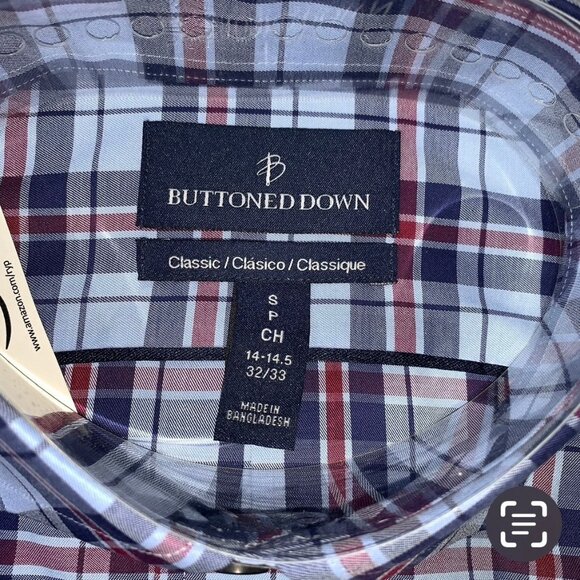 Buttoned Down Classic Men's Plaid Print Long Sleeve Button-Down Shirt - Picture 9 of 10